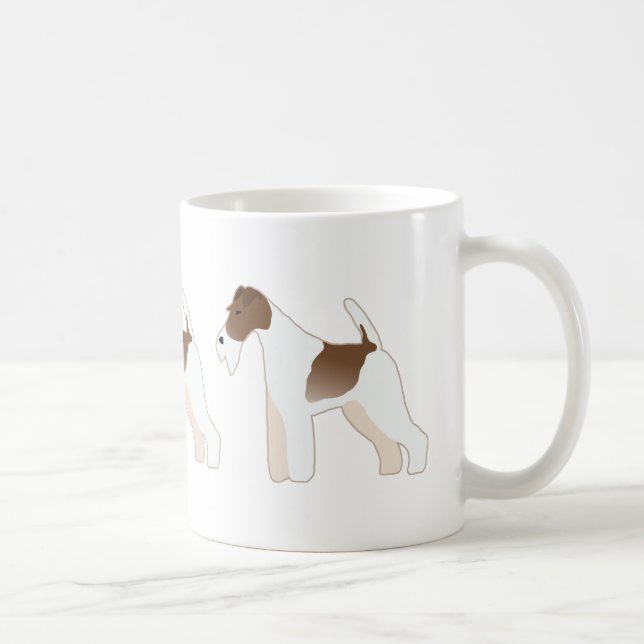 Caneca De Café Fox Terrier Dog Brey Illustration Silhouette (Direita)