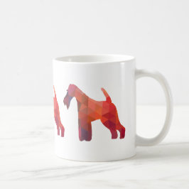 Caneca De Café Fox Terrier Geométrico Padrão Silhouette