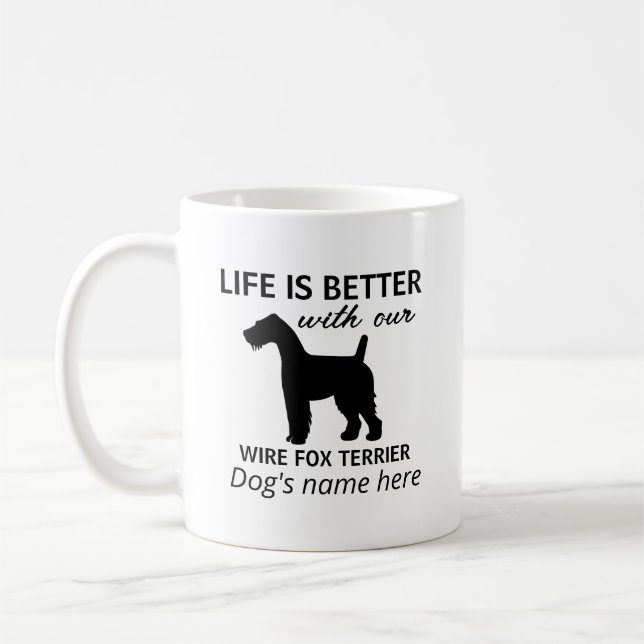 Caneca De Café Fox Terrier Life é melhor personalizada (Esquerda)