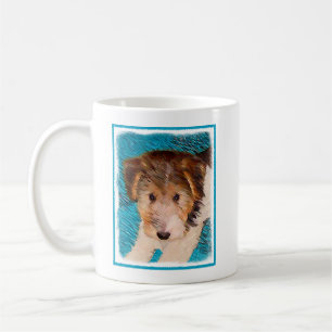 Caneca De Café Fox Terrier Puppy Painting - Arte Original De Cão