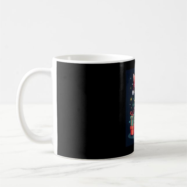 Caneca De Café Fox Terrier Xmas Lighting Papais noeis Fox Terrier (Esquerda)