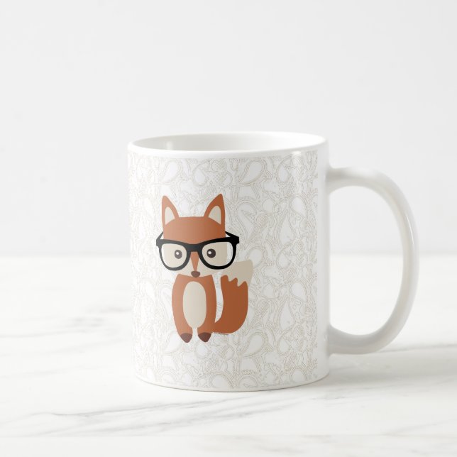 Caneca De Café Fox w/Glasses do bebê do hipster (Direita)