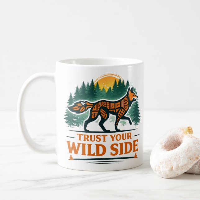 Caneca De Café Fox Wilderness Spirit Animal Graphic Tee (Com Donut)