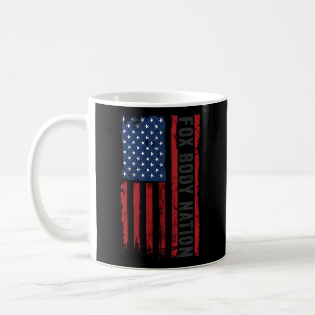 Caneca De Café Foxbody American Flag Stang Muscular Car (Esquerda)