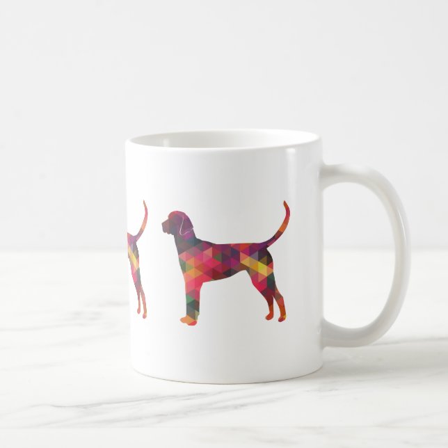 Caneca De Café Foxhound Geométrico Dog Silhouette (Direita)
