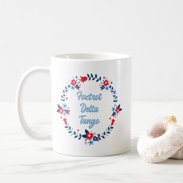 Caneca De Café Foxtrot Delta Tango (Com Donut)