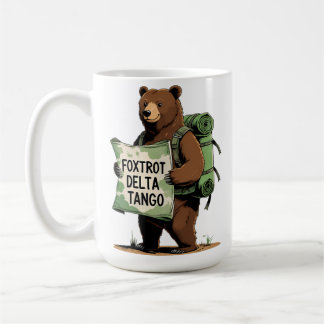 Caneca De Café Foxtrots Deltas Tangos Resistam Urso Engraçado Fdt