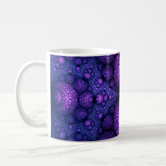 Caneca De Café Fractal de Apofílise - Fusão de Átomos (Esquerda)