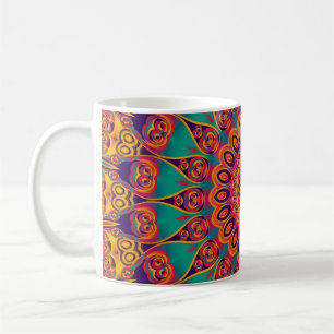 Caneca De Café Fractal do caleidoscópio do tatuagem