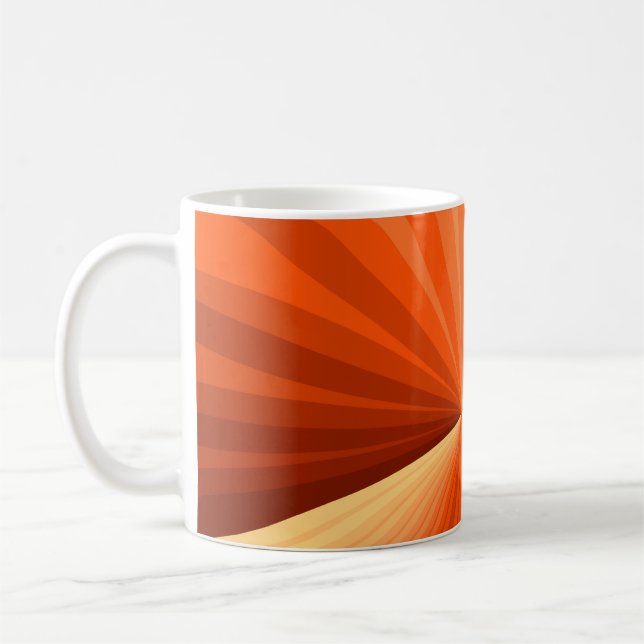 Caneca De Café Fractal Gráfico de Baunilha Vermelha Abstrato Lara (Esquerda)