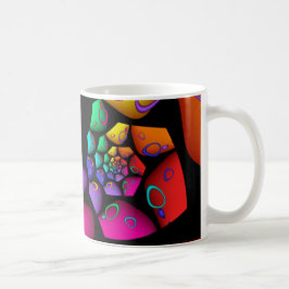 Caneca De Café Fractal jazzístico do arco-íris
