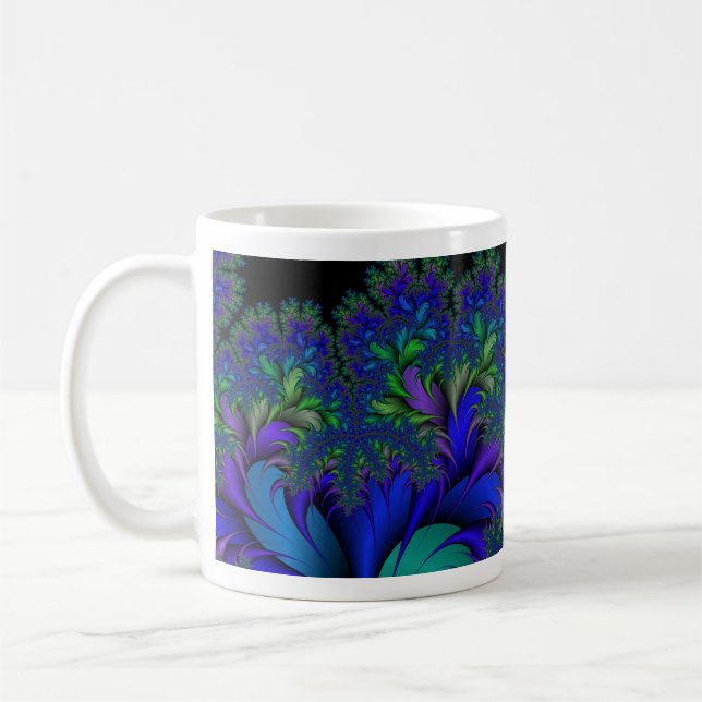 Caneca De Café Fractal Peacock Ore 2 (Esquerda)