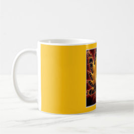 Caneca De Café Fractal Preto E Dourado Feito De Fios