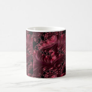 Caneca De Café Fractal Vermelho Profundo