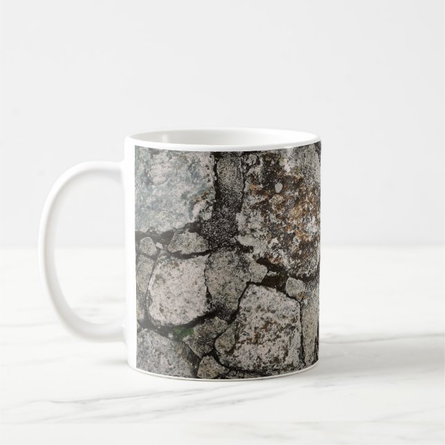 Caneca De Café Fragmento de pedra negra e cinza (Esquerda)
