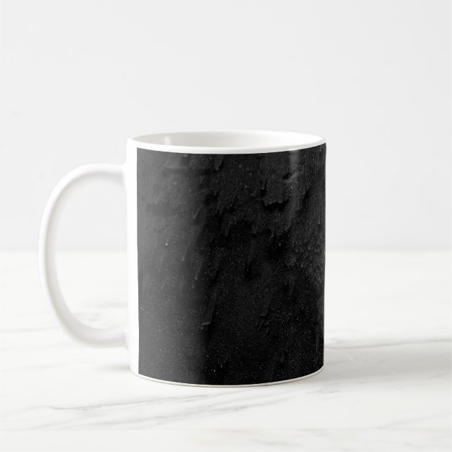 Caneca De Café Fragmento de pedra negra e cinza (Esquerda)