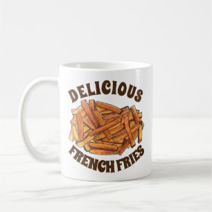 Caneca De Café Fragmentos franceses de bife Fritados Batatas frit