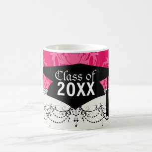 Caneca De Café Framboesa e damasco rosa