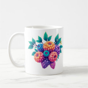 Caneca De Café Framboesas coloridas
