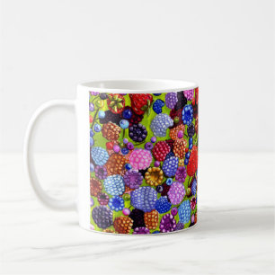 Caneca De Café Framboesas de Berries Morango-Azul