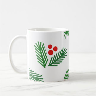 Caneca De Café Framboesas de galho natalino