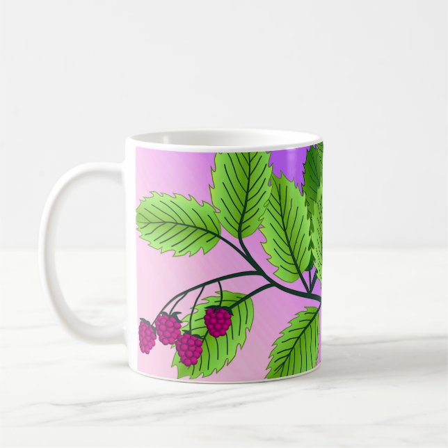 Caneca De Café Framboesas num galho (Esquerda)