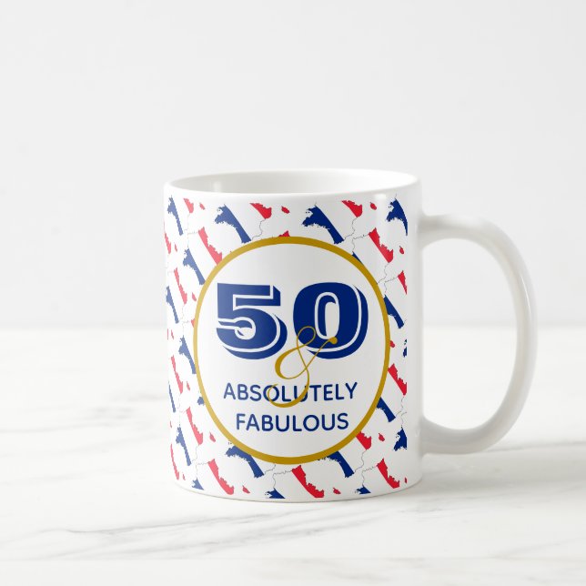 Caneca De Café FRANÇA 50 e Fabuloso Aniversário (Direita)