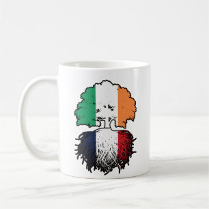 Caneca De Café França Irlanda Francês, Árvore Rota Bandeira