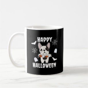 Caneca De Café Francês Buldogue Feliz Cachorro de Halloween