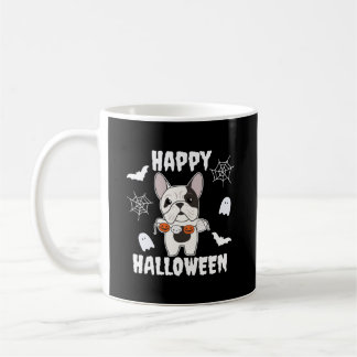Caneca De Café Francês Buldogue Feliz Cachorro de Halloween
