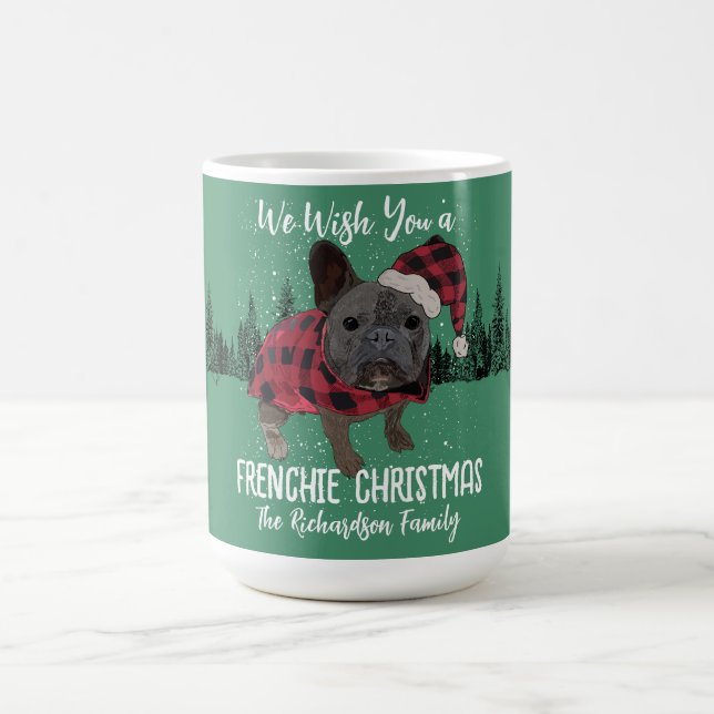 Caneca De Café Francês Bulldog Natal Personalizado Cão Francês (Centro)