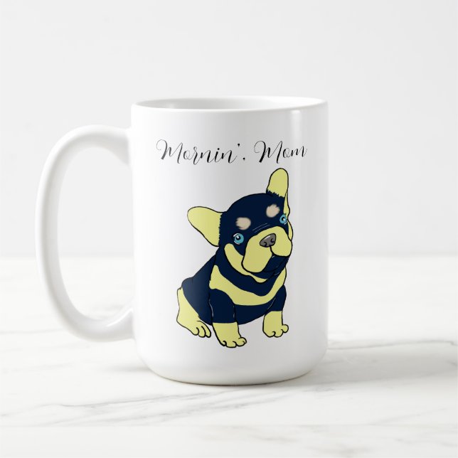 Caneca De Café Francês Bulldog Puppy Cartoon (Esquerda)