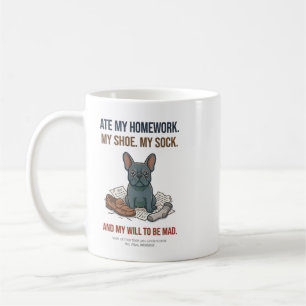 Caneca De Café Francesinha engraçadinha comeu meu sapato e minha