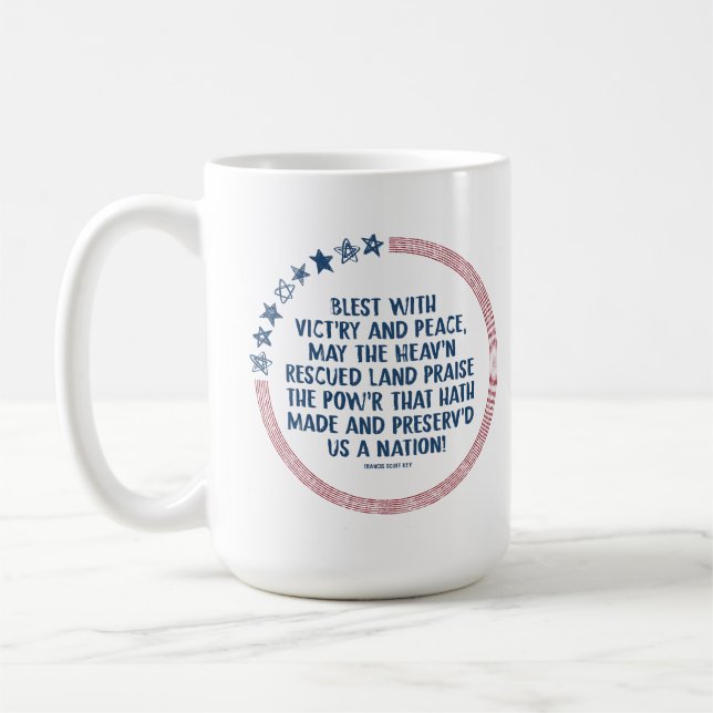 Caneca De Café Francis Scott Key - Louvando Deus pela Liberdade (Esquerda)