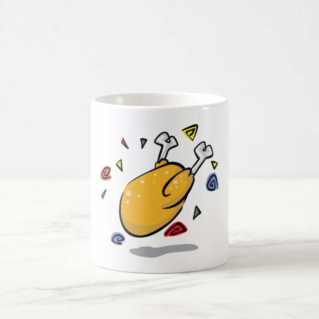 Caneca De Café Frango Assado de Desenho Animado Caindo de Comédia (Centro)