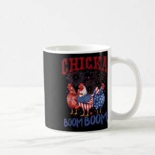 Caneca De Café Frango Boom Boom Patriótico Divertido Chicka 4 De