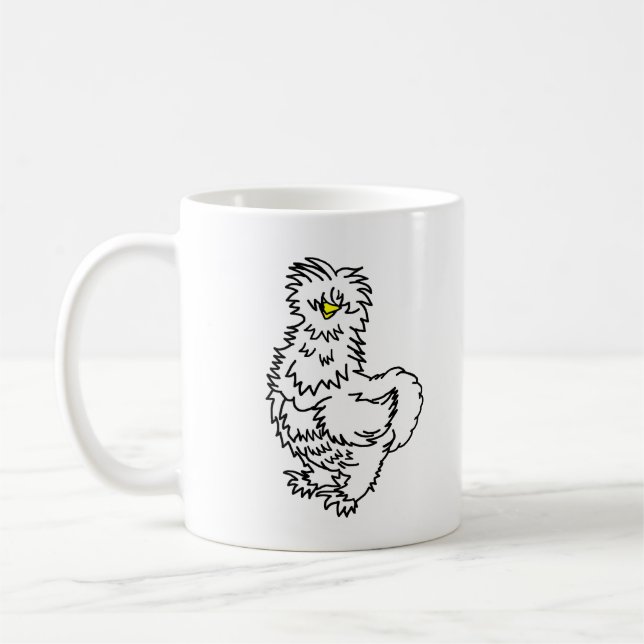 Caneca De Café Frango Branco Silkie Coffee Mug (Esquerda)