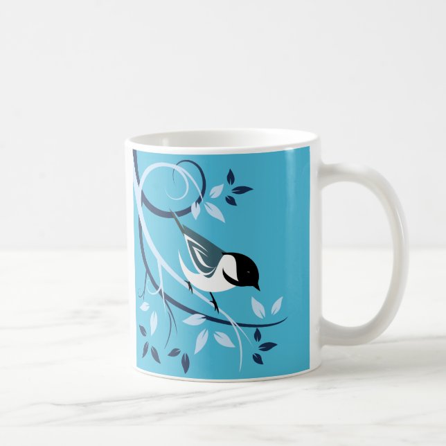 Caneca De Café Frango com tampão preto na ramificação da árvore (Direita)