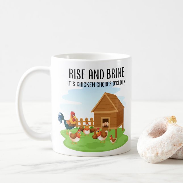 Caneca De Café Frango de Salmoura e Levantar (Com Donut)