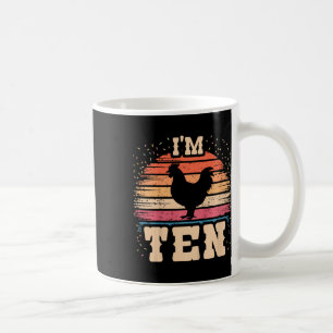 Caneca De Café Frango Décimo Aniversário Menino Menina 10 Anos Fr
