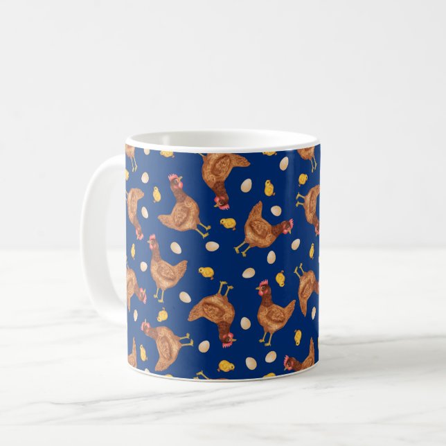 Caneca De Café Frango e Ovos (Frente Esquerda)