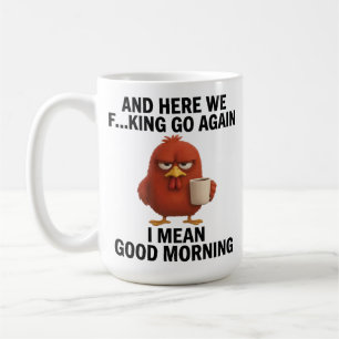 Caneca De Café Frango Engraçado de Foto Personalizada “Aqui Vamos