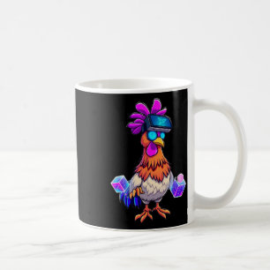 Caneca De Café Frango engraçado Sungles animal jogando tag menino