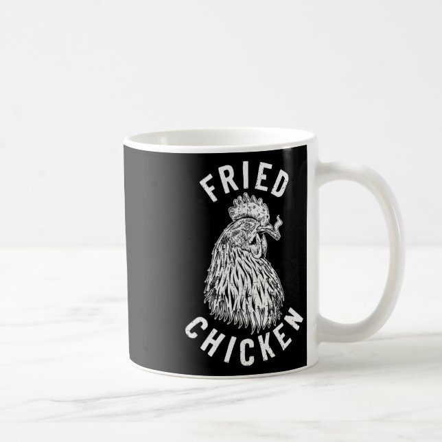 Caneca De Café Frango Frito Fumando Jantar Engraçado Amante da Ma (Direita)