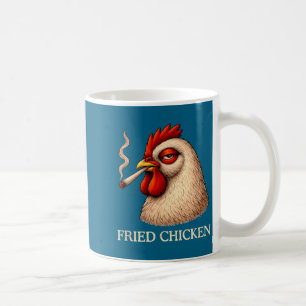 Caneca De Café Frango Frito Fumando Jantar Engraçado Amante de Ma