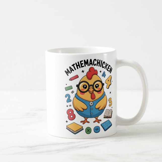 Caneca De Café Frango matemático Professor de matemática engraçad (Direita)