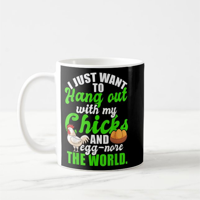 Caneca De Café Frango Proprietário Chicken Engraçado Quote Frango (Esquerda)