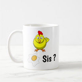 Caneca De Café Frango Reconhece Ovo da Irmã