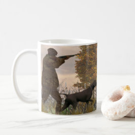 Caneca De Café Frangos caçando com a roupa curta alemã