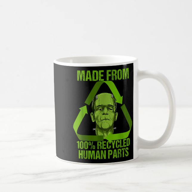 Caneca De Café Frankenstein Made From 100% Recycled Human Parts H (Direita)